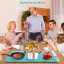 Food Warming Mat, Upgraded Graphene Fast Full Surface Heating Electric Warming Tray with 6 Level Adjustable Temperature & 6 Hours Timer, Rollable Food Warmer for Parties Buffet Everyday Use