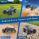 Remote Control Car, 1:18 Rc Cars, All-Terrain RC Truck with LED Light, 20KM/H, Rechargeable, 2WD, 2.4GHz, Sturdy PVC Shell, Remote Control Truck for Boys 4-7 8-12, Beginner