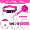 PUPTECK Adjustable Dog Harness Collar and Leash Set Step in No Pull Pet Harness for Small Medium Dogs Puppy and Cats Outdoor Walking Running, Soft Mesh Padded Reflective Vest Harnesses, Solid Pink S