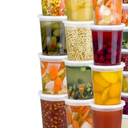 Dipoo 60 Sets (120-Piece) Deli Containers with Lids, 32/16/8 oz X 20 Set Each, Leak-Proof & BPA Free Airtight Takeout Plastic Food Storage Containers for Soup, Freezer/Microwave/Dishwasher Safe