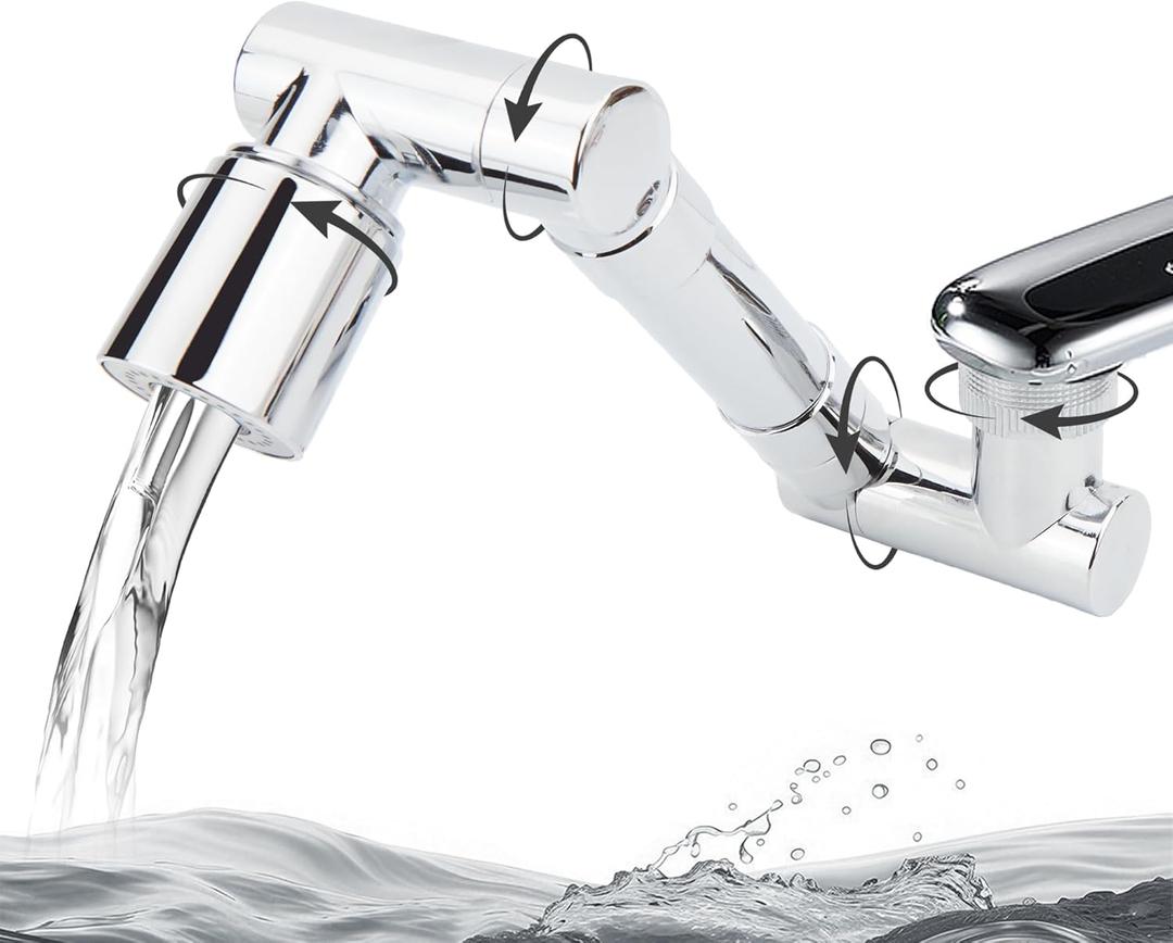 1440 Swivel Faucet Extender Sink Aerator 2 Mode Splash Water Filter Extension 360 Rotatable Spray Attachment