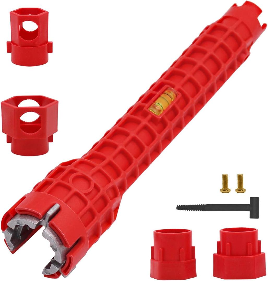 14-in-1 Faucet and Sink Installer Tool, Multi-purpose Pipe Wrench Foldable Wrench Plumbing Tool for Toilet Bowl/Bathroom/Kitchen Plumbing and more
