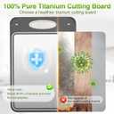 Titanium Cutting Board - Katuchef 100% Pure Titanium Cutting Boards for Kitchen Double Sided Non Toxic Titanware for Meat/Vegetables, Hygiene Durable Dishwasher Safe Metal Chopping Board Small