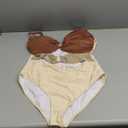 Eomenie One Piece Swimsuit for Women Ring Linked Monokini Sexy Bathing Suit Cutout Swim Suit, color brown color block, Size XL