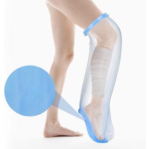 SUPERNIGHT Waterproof Leg Cast Cover, Adult Half Leg Watertight Cast Bandage Protector for Leg and Foot Wounds, 100% Anti-Slip Design