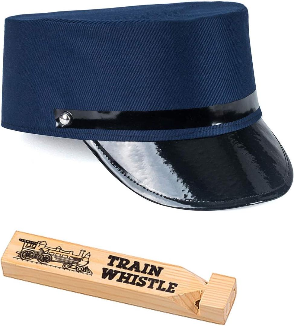 Tigerdoe Conductor Costume - Train Driver - Train Engineer Costume - Conductor Hat - - (2 Pc Set) Navy Blue