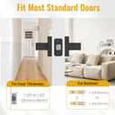 HOSOM Matte Black Door Handles Interior Passage Door Handle for Closet and Hallway Doors Square Non-Locking Door Lever Knob Lock Modern Reversible for Left or Right Handing, 6 Pack