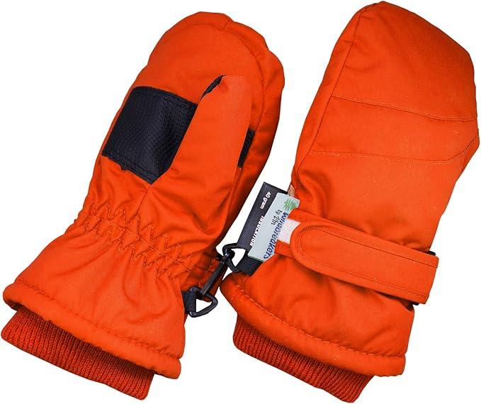 Zelda Matilda 100G 3M Thinsulate Children Toddlers & Baby Mittens Winter Waterproof Mittens ( Bright Orange, Size 1-2 years old )