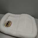 Slumber Pet Sherpa Crate Pet Bed with Bumper-Style Cushioning for Comfort in Crate,Small, Natural Beige