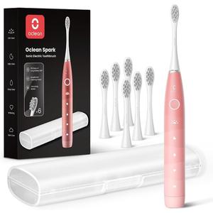 Oclean Electric Toothbrush for Adults, 150 Days Battery Life Electric Toothbrush, USB Rechargeable Sonic Travel Toothbrush with 6 Brush Heads & Travel Case, 5 Modes and Smart Timer