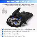 Winter Outdoor Waterproof Ski Gloves for Women Men, Cashmere Warm Lining Finger Touchscreen Texting Riding Gloves (Medium, Black)