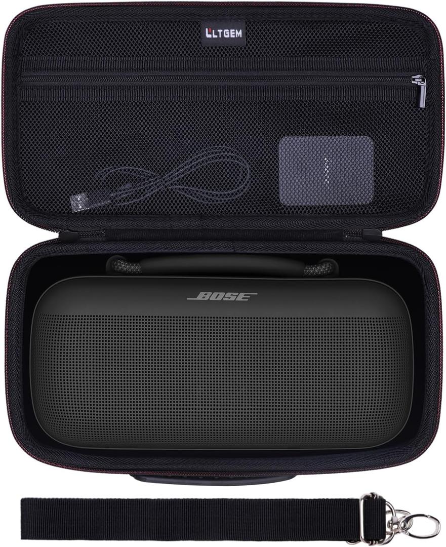 LTGEM Case Compatible with Bose SoundLink Max Portable Bluetooth Speakers with Shoulder Strap, Black(Case Only)