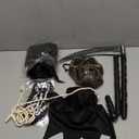 DNQCOS Boys Grim Reaper Halloween Costumes Kids Ghost Robe w/Glowing Red Eyes Mask and Sickle, XL