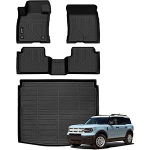Jenofa-Car Floor Mats for Ford Bronco Sport 2021-2026 All Weather Floor Mats Set Cargo Mat Car Mat for Bronco Sport Waterproof Custom Automotive Floor Liners Full Set Accessories 2025