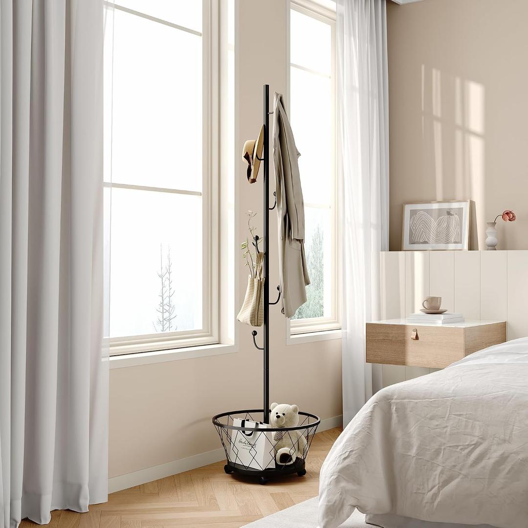 Black Cactus Shaped Coat Rack Hanger Freestanding