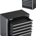 VEVOR Metal Tool Box, 8.6-inch, Portable Metal Tool Box with 5 Drawers, Small Tool Chest with EVA Liners and PP Feet Pads, Heavy-Duty Steel With Ball Bearing Opening and Powder Coated Finish, Black