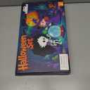 Witch Costume for Girls Aged 3-8 Years Halloween Light Up Skirt with Broom Hat Treat Bag Kids Toddler Girls Dress Up (Purple)