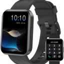 Smart Watch (Answer/Make Calls), 1.85" Smart Watches for Men Women Digital Watch Fitness Tracker with 100+ Sport Modes Heart Rate Monitor Watch for iOS Android Phones Waterproof Black