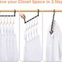 Magic Clothes Hangers Space Saving, Premium Closet Organizers and Storage, Sturdy Plastic Cascading Hanger with 360 Swivel Hooks for 20 Heavy Clothes, College Dorm Room Essentials for Girls, 4 Pack