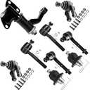 9pc Set Suspension Kit Lower Ball Joint Upper Ball Joint Inner Tie Rod End Outer Tie Rod End Idler Arm Replacement for 1995-1997 For Nissan Pickup 1987-1993 For Pathfinder