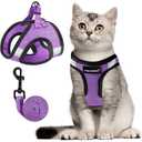 FAYOGOO Cat Harness, Cat Leash and Harness Set for Walking Escape Proof, Harness for Cats Dogs, Large Kitten/Puppy Harness and Leash, Harness for Cats (Modern Violet, Large)