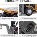 BRRRRT 1/64 Full Proportional RC Forklift Toy,8 Channel 2 Mode Mini Remote Control Forklift Truck with Flatbed Tow Truck,2 in 1 Transformable Lift Fork & Hook with Rechargeable Battery for 4+ Kids, 5.4 x 1.7 x 4.1 inches