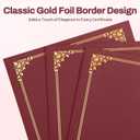 SUNEE Certificate Holders(Burgundy, 30 Packs), Diploma Covers Gold Foil Border, for Letter Size 8.5x11 Certificates, Cardstock, Document Papers