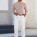 Runcati Mens Mock Turtleneck Sweater Slim Fit Casual Ribbed Knitted Pullover Fall Winter Basic Warm Sweaters