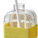 Ice Cube Water Bottle, 2-in-1 Leak-Proof Touch-Free Ice Maker with Lid, Easy Press to Release Ice Cube Tray for Freezer (500ML, White)