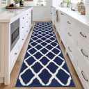 SHACOS Kitchen Runner Rugs 2x6 ft Washable Rug Runner Dirt Trapping Non Slip Rubber Backing Hallway Entryway Runners Laundry Room Floor Carpet Mats, Navy Blue