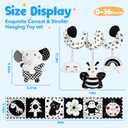 TSYAN High Contrast Baby Toys for Babies 0-6 Months, Black and White Baby Sensory Toys with Car Seat Toys,Infant Toys with Black White Book, Hanging Rattle Toys for Baby Gifts