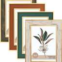 XUANLUO 4 Pack Picture Frames Farmhouse Rustic Picture Frame Sets with Distressed Wood Grain,Display Pictures Tabletop or Wall Decor (Mix Color, 5x7 (4pc))