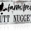 Farm Fresh Chicken Wall Decor Chicken Coop Sign Accessories Rustic Hen House Deco Farmhouse Wooden Door Decoration for Home Kitchen Decoration(Retro Color)