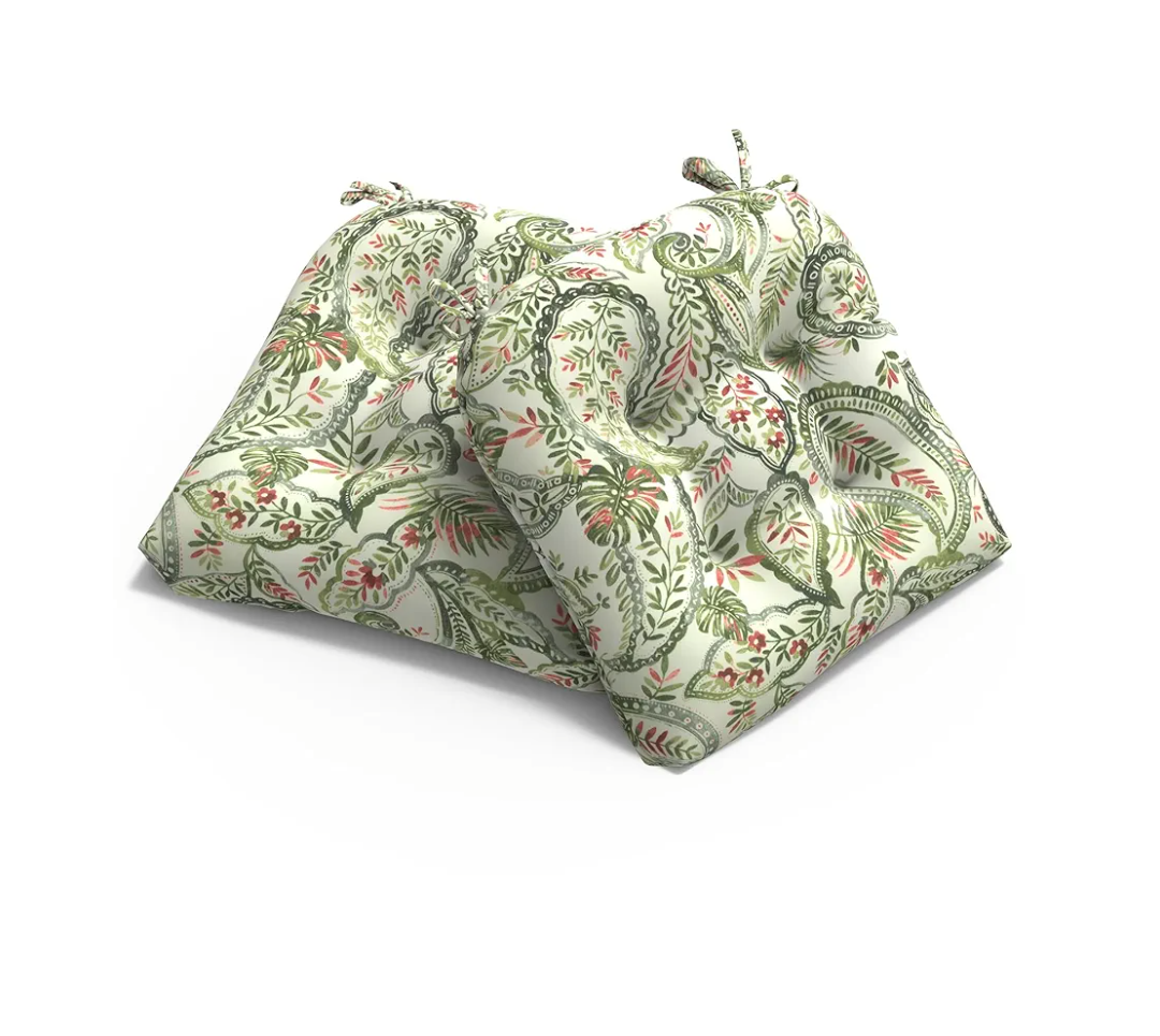 Patio Wicker Chair Cushions, All Weather Outdoor Tufted Chair Pads Pack of 1, 19 x 19 x 4 Inch U-Shaped Seat Cushions of Garden Furniture Decoration, Faylinn Shadow Paisley