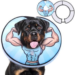 KOOLTAIL Inflatable Dog Cone Collar, Soft Donut E Collar for Dogs After Surgery to Stop Licking Enhanced Alternative, Blow Up Pet Neck Pillow Recovery Adjustable Cone for Dog Cat,Hercules M