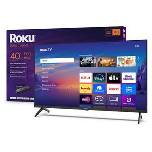 Roku Smart TV – 40-Inch Select Series, 1080p Full HD TV – Roku TV with Voice Remote – Flat Screen LED Television with Wi-Fi for Streaming Live Local News, Sports, Family Entertainment