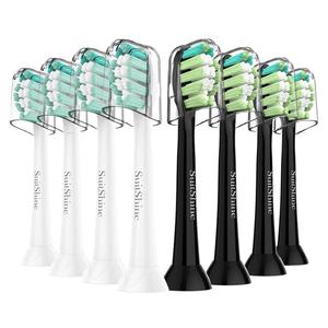 Replacement Toothbrush Heads Compatible with Philips Sonicare and More Click-on Handles 8 Pack Blackwhite