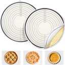 Enhon 2 Pack Pie Crust Bags for Rolling Out with 4"-11" Size Marks, Non Stick Pie Crust Dough Bag with Zipper, Food Grade Silicone Dough Rolling Bag for Making Pizza, Dishwasher Safe (Black)