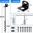25" Ground Anchors Screw in, 4 Pack Shed Anchors Kit