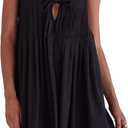 Vestidos de Verano para Mujer 2025,Summer Dresses for Women Casual Sleeveless Tie Front Pleated Loose Short Dress Black