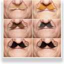 Mustaches Self Adhesive Fake Mustache Mix, Novelty, False Facial Hair Value Pack (6pcs.) (Ginger)
