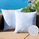 MIULEE 18 x 18 Outdoor Pillow Inserts - Set of 2 Premium Water Resistant Throw Pillows Shredded Memory Foam Cooling Filler - Square Decorative Couch Stuffer Sham for Patio Funiture
