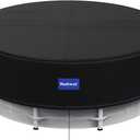 24 Ft Round Pool Cover with Reflective Strips, 420D Swimming Pool Cover for Above Ground Pools, Solar Cover with Drawstring and Ground Nails for Dustproof, UV Protected