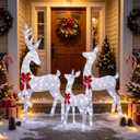 Winemana Outdoor Reindeer Christmas Decorations Yard Lighted Deer Set of 3