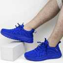 Feethit Mens Non Slip Walking Sneakers Lightweight Breathable Slip on Running Shoes Athletic Gym Tennis Shoes for Men, 45