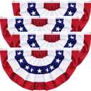 4 Pack 1.5 X 3 FT American Bunting Flag 4th of July Decorations, USA Pleated Fan Flag Fourth of July Patriotic Half Fan Banner 100% Polyester Fourth of July Independence Day Outdoor Decor Memorial Day