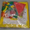 Circus Theme birthday party decorations & include red blue yellow balloon garland & foil hot air popcorn balloons & banner carnival road sign paper card background decor