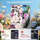 MILPROX Compatible with iPhone 17 Flowers Case 6.3 inch, Cute Pretty Floral Pattern Clear Girly Design for Women Girls, Elegant Aesthetic Classy Shockproof Hard Back Cover - Rose