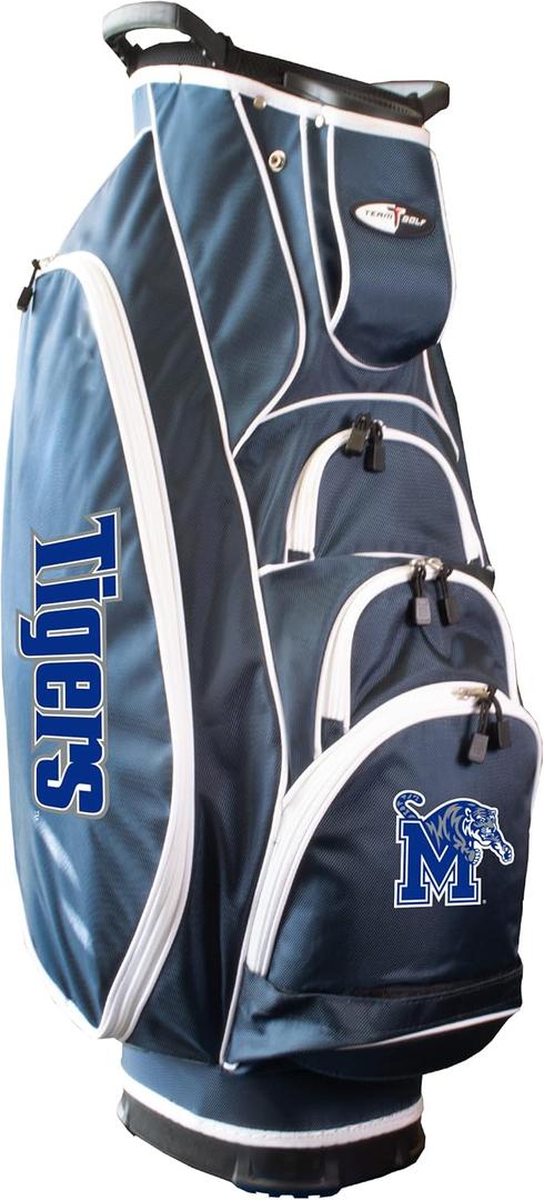 Team Golf NCAA Memphis Albatross Golf Bag Lightweight, 10-Way Club Divider, Spring Action Stand, Insulated Cooler Pocket, Velcro Glove and Umbrella Holder & Lift Assist Handles Team Golf NCAA Memphis Albatross Golf Bag Lightweight, 10-Way Club Divider, Spring Action Stand, Insulated Cooler Pocket, Velcro Glove and Umbrella Holder & Lift Assist Handles