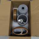 Hymmah Bathroom Accessories Set,Toothbrush Holder,Farmhouse Bathroom Decor,4 Pcs Resin Gift Set Apartment Necessities, Contain Toothbrush Cup,Soap Dispenser,Soap Dish,Tumbler (Cross Stripe Gray)